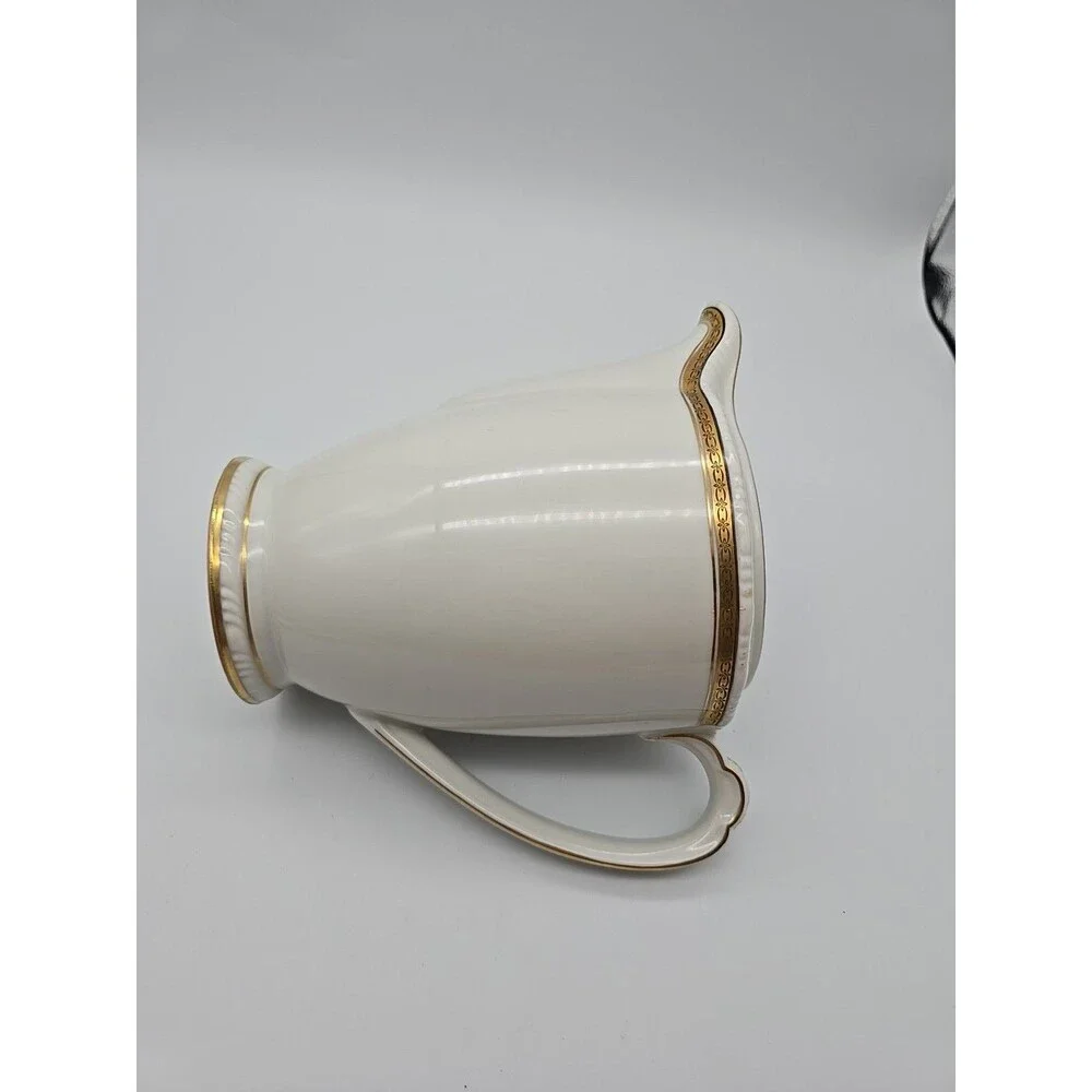 Rorstrand Sweden Porcelain Pitcher Fine China White & Gold Trim 6.5